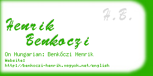 henrik benkoczi business card